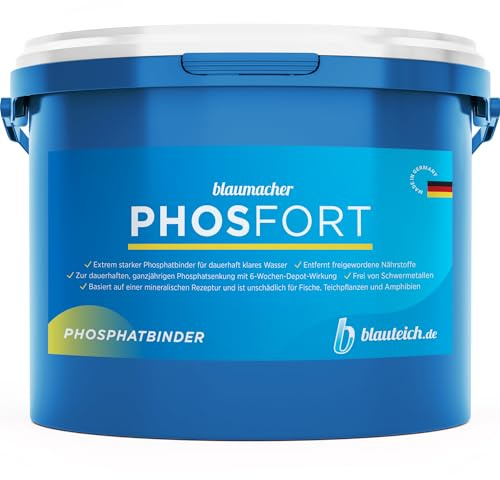BLAUTEICH blaumacher PHOSFORT Phosphatbinder - ganzjährig anwendbare Teichpflege zur dauerhaften Phosphatbindung und Algenvorbeugung im Teich Pflanzenteich Fischteich Koiteich (5 kg)