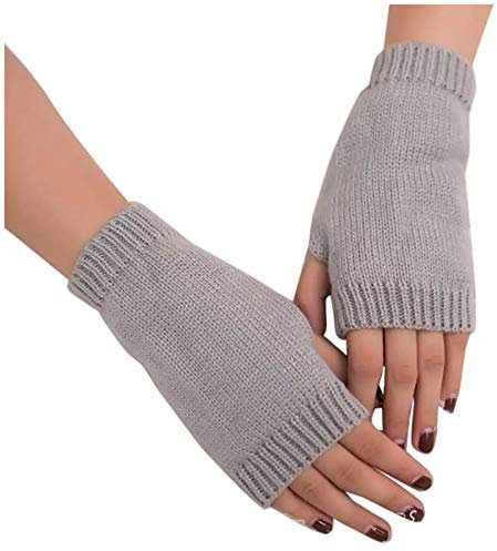 Fulidngzg Handschuhe Damen Fingerlos Thermo Schwarz Winterhandschuhe Wolle Touchscreen Handstulpen Pulswärmer Teenager Mädchen Warm Ohne Finger Armstulpen Fingerlose