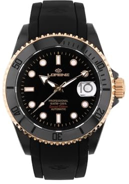 Lorenz - Orologio Uomo Sportivo - Doppia Iniezione Special Edition - Orologio Automatico Subaqueo 030197BK con Cinturino in Resina