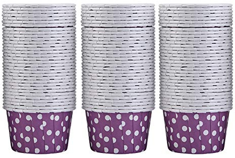 100 Mini Pirottini per Cupcake, Pirottini di Carta, Pirottini per Muffin, per Matrimoni, Feste a Casa (PURPLE)