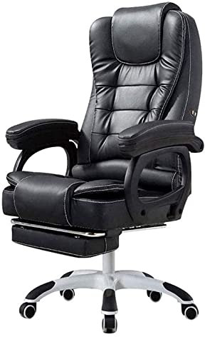 TONZN Bürostuhl E-Sports Stuhl Lift Drehstuhl Hohe Rückenlehne Büro Schreibtischstuhl Ergonomie Kippfunktion Kniestuhl Chefsessel Stuhl (Farbe: Schwarz) Benötigt (Schwarz)