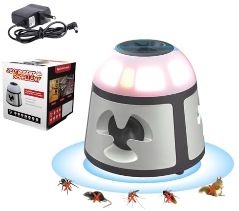 OBEST repulsif Souris et Rats ultrasons avec Prise, Anti Rongeur Ultrason avec lumière, Ultrason Rongeur avec Alarme sonore, Anti martre pour la Maison, l'intérieur, greniers, entrepôt