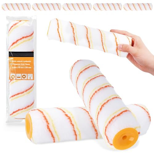 5x Farbroller 25 cm Ersatzrolle Farbwalze Malerrolle Lackroller Acryl Malen Streich Wand Wandfarbe Walze Lackrollen Maler Werkzeug Lackierwalze Rollerpinsel