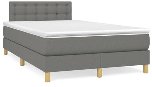 qohoio Boxspringbett mit Matratze & LED Bett Mit Bettkasten Bett Boxspringbett Betten Boxspringbett Mit Matratze Dunkelgrau 120x190 cm Stoff - 3270117