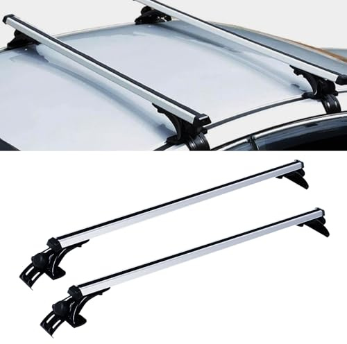 Dachgepäckträger 2-teilig Auto Universal 146x15x15cm Dachträger Querstange 75kg Tragfähigkeit Relingträger Gepäckablage, für Fahrradträger, Dachboxen oder als Skihalter