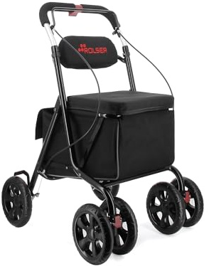 Carro con Asiento Rolser Kadira LN 4 Ruedas 2 direccionables - Negro