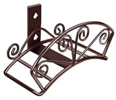 Soporte para manguera de jardín, organizador de tuberías de pared, soporte de torre de metal para decoración de jardín al aire libre, color marrón y negro
