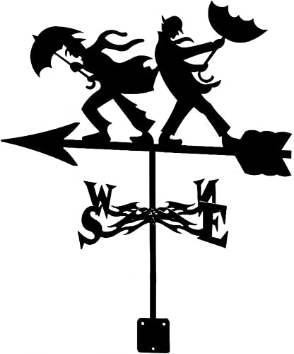 Girouette en métal avec indicateur de direction en métal pour cour, jardin, toit, pulvérisation en fer forgé, style vintage, décoration de maison et de ferme