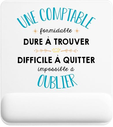 Planetee Tapis de Souris Une Comptable Formidable Blanc | Accessoire Bureau Ergonomique - Idéal pour Anniversaire, Collègue, Secret Santa Noël, Fête des Pères et Fête des Mères