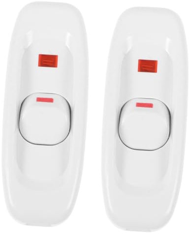 SHINEOFI 2 Pezzi Interruttore Retro Bianco Pulsante con Spia LED per Controllo Semplice e Stile Vintage per Lampade Decorazione Interni