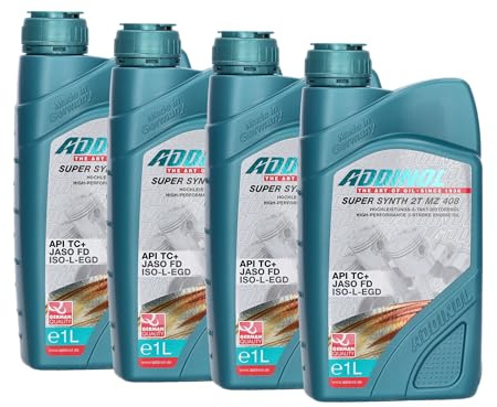 Set: 4x ADDINOL MZ408 SUPER SYNTH, 2-Takt-Motorenöl, vollsynthetisch - 1Lit