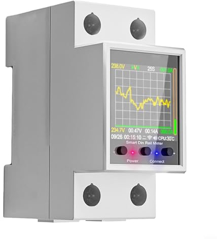URPIZY Contador de energía inteligente 100 A DIN con interruptor de protección de corriente residual para Tuya sistema de domótica (interruptor WiFi)