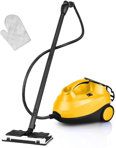 TANGZON 1500W/2000W Steam Cleaner, 1.5L/1.8L Tank Cleaning Household Steam Mop, Multi-Purpose Steam Clean Machine with 13/15/17/20 Accessories for Carpet, Floors and Windows (Yellow,2000W,1.5L)