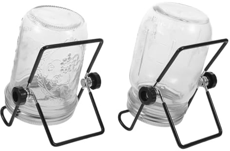 TOYANDONA 2 Set Kit Barattoli Germogliatore in Acciaio con Coperchi Rete Filtrante per Germinazione Microgreens Semi Fagioli Broccoli Supporto Stabile per Coltivazione in Cucina o Balcone