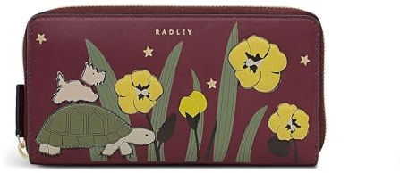 RADLEY London Midnight Wanderer Women's Leather Large Zip Around Purse, Dark Cherry