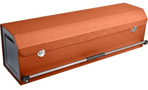 XCF Grand organiseur de coffre de voiture avec couvercle et poignée robuste - 85 l - En cuir de qualité supérieure - Pour les voyages, le camping et le shopping (Orange, (101 * 29 * 31cm))