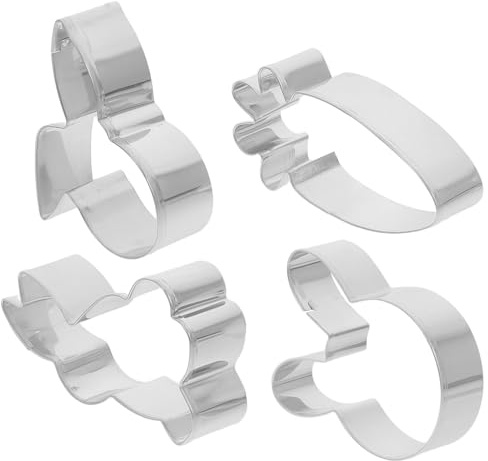 Housoutil Set da 4 Stampini per Biscotti Pasquali in Acciaio Resistente Formine Coniglietto e Carota per Dolci Fatti a Mano Tagliabiscotti per Feste e Decorazioni di Fondente