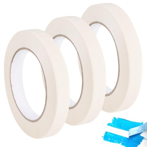 3 stycken konstnärstejp vit, 50 m x 15 mm målartejp målarband, lätt att riva av maskeringstejp, akvarell, syrafri tejp, avtagbar av papper, tejp målare för konst, målningskonst