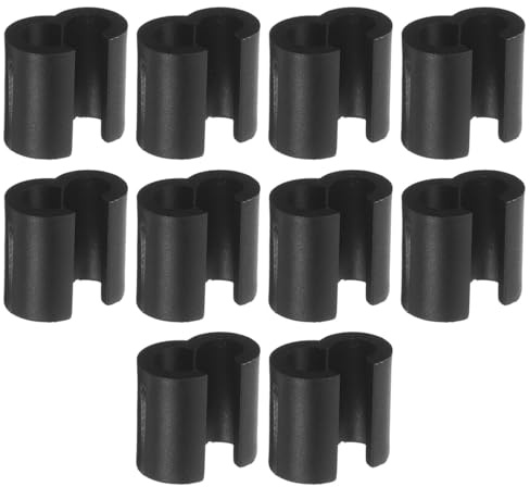 Healvian 10pcs Black Bike Cable Clips Kit Dual Slot Shift Cable Clamp Mountain Bike Holder Guide Clamp for Cycling Brake Housing Management Accessories