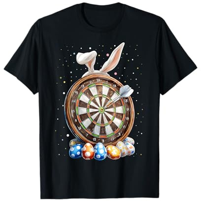 Dartspieler Osterhase Eier Hasenohren T-Shirt