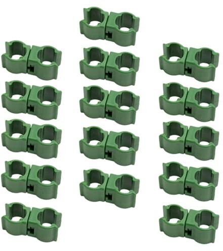 Lurrose Lot de 50 Connecteurs en Plastique Vert pour Treillis de Plantes Grimpantes, Fixation Facile et Professionnelle pour Supports de Jardin