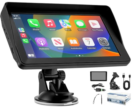 GPS Voiture, GPS Navigation Voiture 7 Pouces avec Cartes de l'europe 2025, Mises à Jour Gratuites, Points D'intérêt et Alerte de Vitesse, Guidage Vocal pour Voiture/Camion/Camping-Car