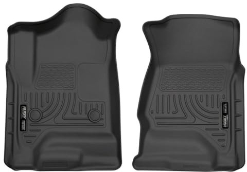 Husky Liners Weatherbeater Floor Mats | Fits Various 2014-2020 Chevrolet Silverado, GMC Sierra, Cadillac Escalade & ESV, Yukon & XL, Suburban, Tahoe (See Description) | Front Row, 2-pc Black - 18231