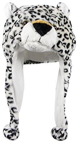bioterti Plüsch Lustiges Tier Hats – One Size Cap – 100% Polyester mit Fleece Futter - weiß -