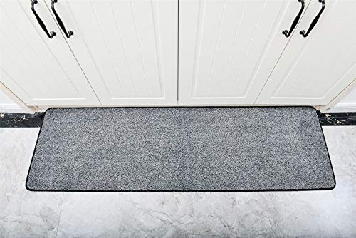 Vinsani Non-Slip Indoor Magic Clean Step Mat 45 X 150 cm, Floor Door Mat | Super Absorbent Carpet Runner Entrance Rug Liner, Machine Washable, Light Grey