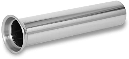 vertes Füllrohr Fülltülle Ersatzteil aus Edelstahl für Wurstfüller Wurstfüllmaschinen Wurstpressen (38mm Rohr-, 53mm Flansch-Durchmesser, 188mm Länge, Lebensmittelecht, Rostfrei, Spülmaschinenfest)