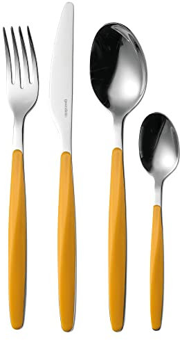 Guzzini My Fusion Set 24 Posate, 16.8 x 7.5 x 25.5 cm, Giallo (Ochre)
