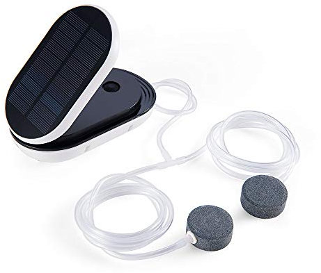 SUNJULY Sauerstoffpumpe für Wasser, tragbar Generator von Sauerstoff, 3 Betriebsmodi, Solar, für Acquarium, Pool
