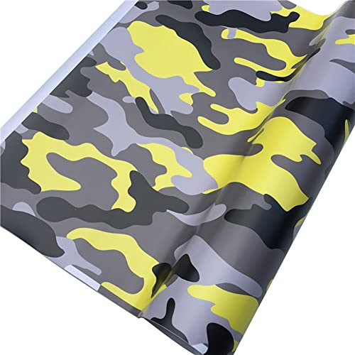 Uposao Camouflage Auto Folie,152cmx30cm Auto Vinylfolie Selbstklebende Tarnung Fahrzeug Lackschutzfolie Auto Schutzfolie DIY Vinyl Folie Autoaufkleber für Auto Motorrad Fahrrad,Gelb