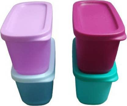 Tupperware Cubix Mini Rect - Contenitore multiuso in plastica, 250 ml, confezione da 4 (multicolore)