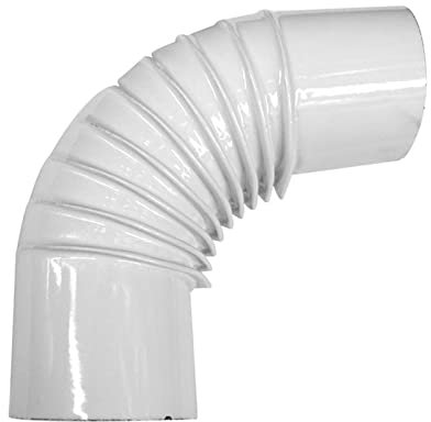 La zappa Curva a gomito per canna fumaria stufa a legna in lamiera di acciaio porcellanato (Ø120 mm/45°, Bianco)