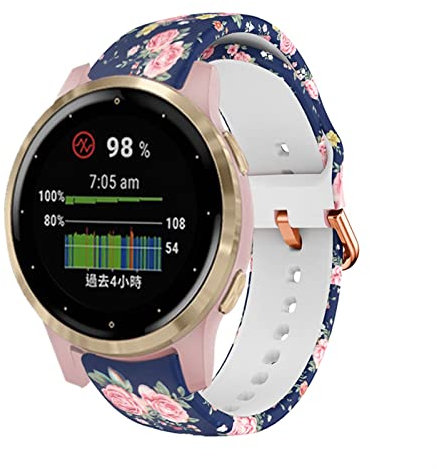 FACDEM 18 mm Smartwatch-Armband für Garmin Venu 2S/Vivoactive 3S 4S Silikon-Armband Ersatzarmband Zubehör für Active S Armband, 18mm Universal, Achat