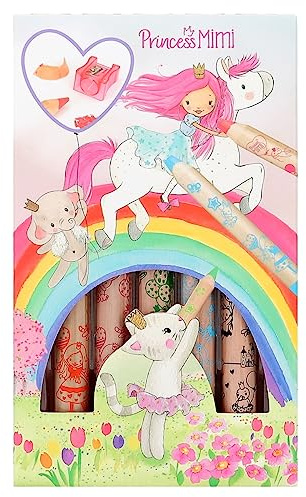 Depesche 12181 Princess Mimi - Buntstifte, 5 dicke Farbstifte inkl. Anspitzer