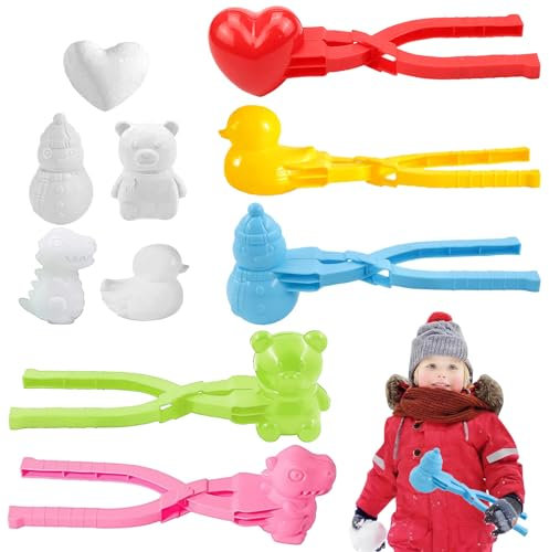 Zkaoai Schneeball Former, 5 Stück Sandball Schneeball Clip, Schneeball Maker Spielzeug, Schneeballzange, Schneespielzeug, Schneeballformer, Winter Outdoor Spielzeug zum Spielen im Schnee