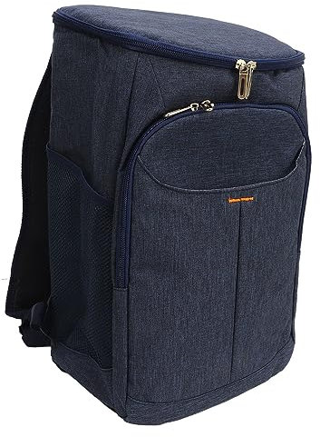 Isolierter Kühlrucksack, Thermorucksack 18L Heißpresstechnologie Oxford-Stoff für Obst für den Außenbereich (Navy blau)