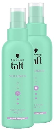 Schwarzkopf Taft Föhn-Spray Volumen (2x 150ml), Haltegrad 3, Föhnspray für alle Haartypen, Volumenspray, vegane Formel*