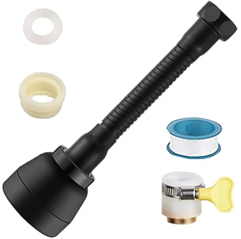 NIYATA Rubinetto Girevole per Rubinetto,172 mm Prolunga Rubinett-o a 360°,Estensore Rubinetto Cucina Universale in Ottone,Rubinetto Flessibile con Tre Modalità di Pressurizzazione Anti-Schizzi