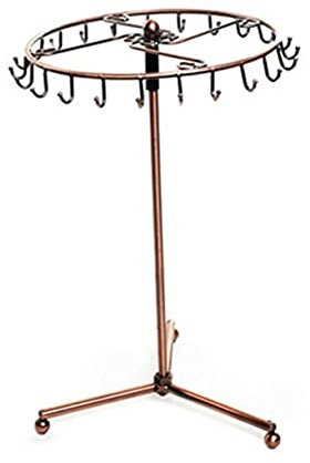 SAFIGLE 360grad Metallener Schmuckaufhänger Mit Haken Und -drehfunktion Für Halsketten Und Armbänder Aufbewahrungsorganizer Mit Platz Für Ringe Und Ohrringe