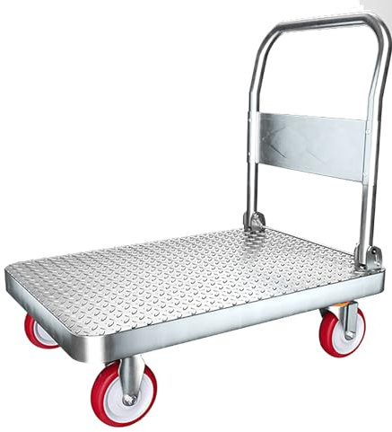 MINGYIHUI Plattformwagen Schwerlast-plattformwagen – Einhändig Klappbarer Plattformwagen Mit Leisen Rädern – Klappwagen Sackkarren(Size:90X60)