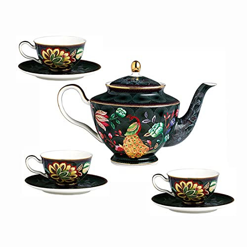 VNNHGB Juegos De Té con Tetera Juegos De Té De Porcelana, Juego De Té Taza De Té Y Platillo Juego De Tazas De Café Vintage para El Té De La Tarde,B