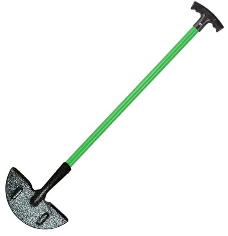 DNQ Grass Lawn Edger Long Handle Border Edging Knife Cutter Step Garden Tool Half Moon Carbon Steel (Light Green)