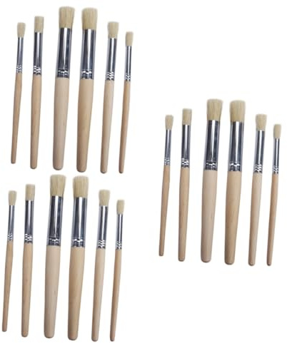 SEWACC 18stücke Teiliges Pinselset Mit Nylonhaaren Und Holzgriff Für Acryl Aquarell Und Ölgemälde Rundpinsel Für Präzises Malen Und Einfache Reinigung Für Künstler Und Bastler