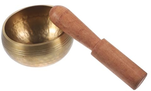 ABOOFAN ciotola di meditazione tibetana campana tibetana di Buddha campana sonora tibetana ciotola sonora per la meditazione ciotola nepalese ciotola di spillatura manuale Di legno