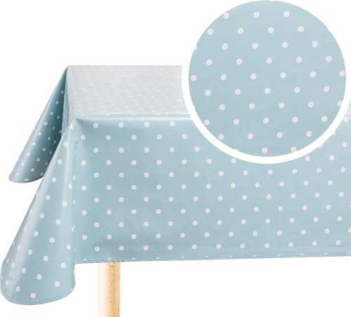 Home Direct Abwischbare Tischdecke aus Wachstuch (PVC), Tischdecke/Tischschutz, kleines Punkte-Muster (Small Polka Dot), 100x140cm, 39x55