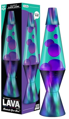 Lava Lamp - 14.5 Aurora Borealis - The Original Motion Lamp - Purple and Teal Liquid with Printed Base - Item #2047