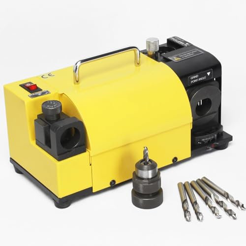 LZDOYY Bohrerschärfer, MR-13A Bohrer-Schleifmaschine 3–13 mm, 95° bis 135° Spitzenwinkel Einstellbarer Bohrer-Nachschärfer, tragbare Bohrer-Schleifmaschine mit 11 Spannzangen,SDC